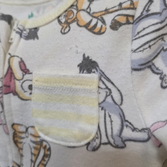 Disney White Pooh Print Footie One Piece - Picture 4 of 5